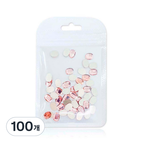 메이브라운 네일스톤 대용량 롱오발 네일파츠 6 x 8 mm, 핑크골드, 100개