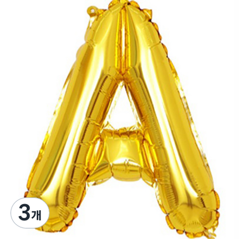 팡파티 레터링 알파벳 풍선 A 40cm, 골드, 3개