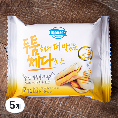 두툼해서 더 맛있는 체다치즈, 28g, 7개입, 5개