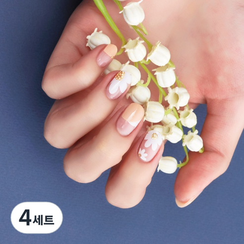 넬로 팔레트 젤 네일 스티커, 샹들리에, 4세트