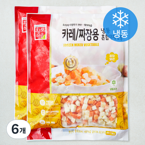 황보마을 혼합야채 2종 감자 당근 카레 짜장용 (냉동), 6개, 1kg