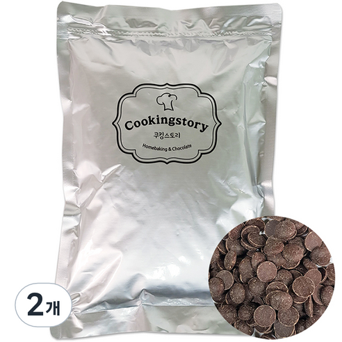 쿠킹스토리 커버춰 다크 초콜릿, 1kg, 2개