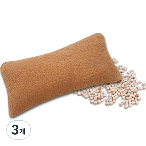 편백아트 프리미엄 편백 큐브칩 베이직 베개, 황토(베개커버), 랜덤발송(속커버), 3개