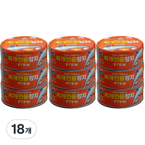 사조 안심 찌개전용참치, 85g, 18개