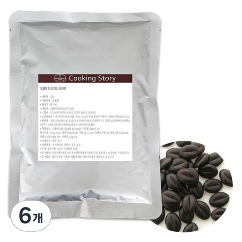 쿠킹스토리 초콜릿 다크 미니 모카빈, 20g, 6개
