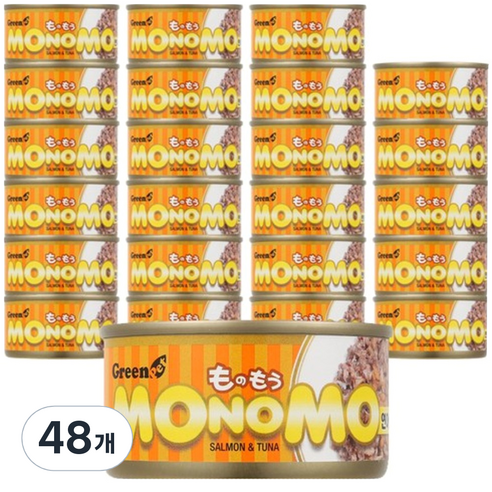 그린펫 모노모 고양이 캔, 참치 + 연어 혼합맛, 80g, 48개