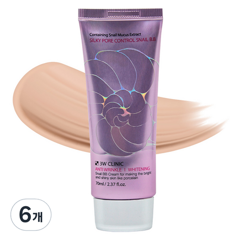 3W클리닉 실키포어 컨트롤 스네일 비비크림, 6개, 70ml