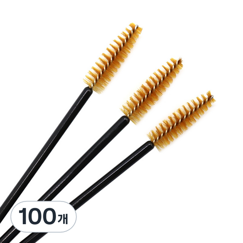 주앙오브제 썬더 미니속눈썹브러쉬, 100개, 09 검은 막대 갈색 브러시