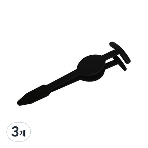 와이츄 속눈썹 집게 와이드형 라운드, 블랙, 3개