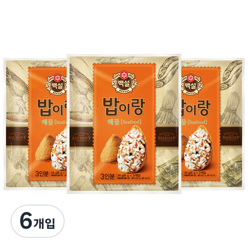 백설 밥이랑 해물, 24g, 6개