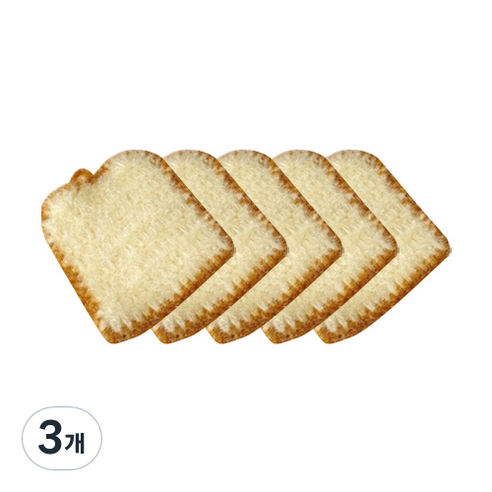 비케이라인 식빵 모양 아크릴 수세미, 5개입, 3개