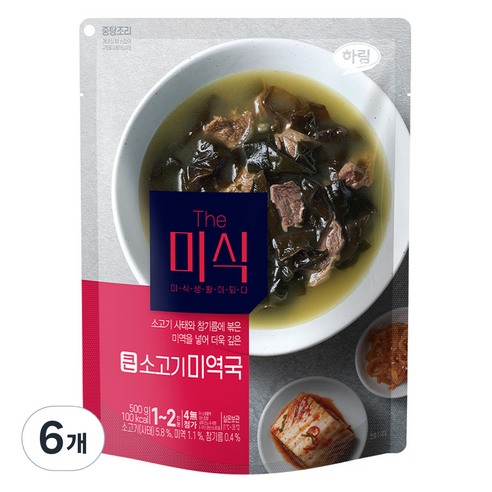 더미식 큰 소고기미역국, 500g, 6개