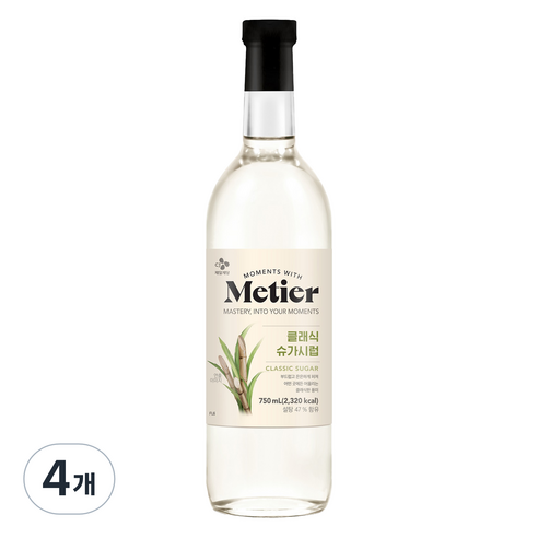메티에 클래식 슈가 시럽, 4개, 750ml