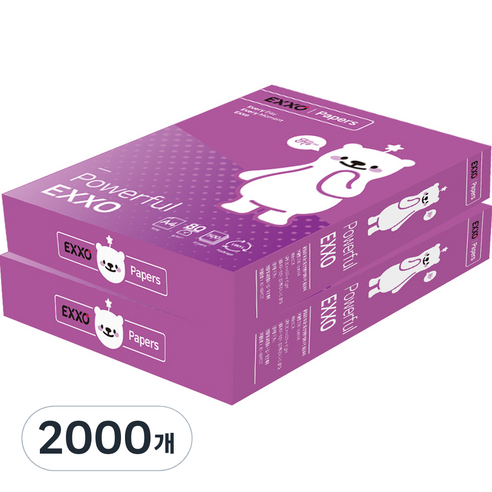엑소 큐트베어 복사용지 80g, A4, 2000개