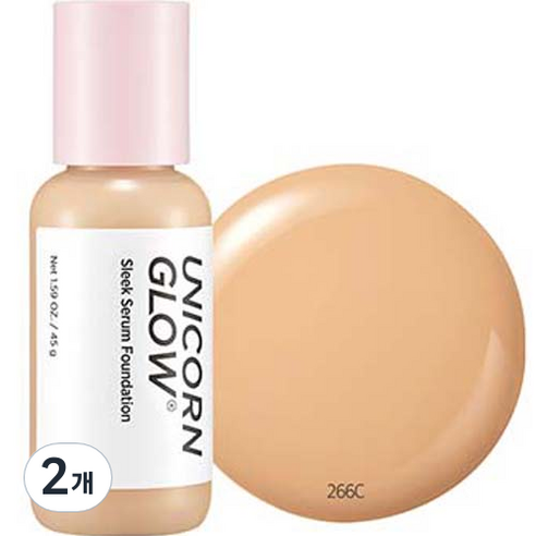 유니콘글로우 슬릭 세럼 파운데이션 45g, 266C, 2개