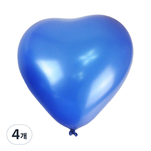 파티쇼 하트모양 풍선 펄 15cm 100p, 사파이어블루, 4개