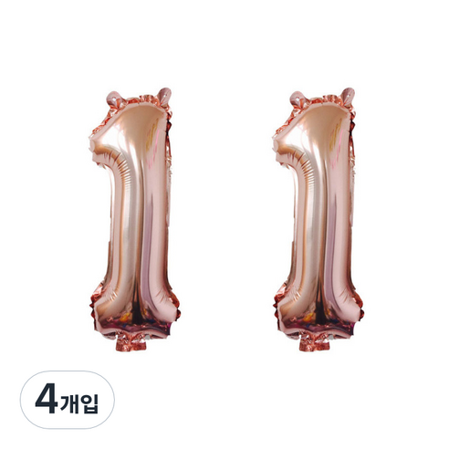윰스 로즈골드 디지털 숫자대형풍선 106.68cm, 숫자1, 4개입