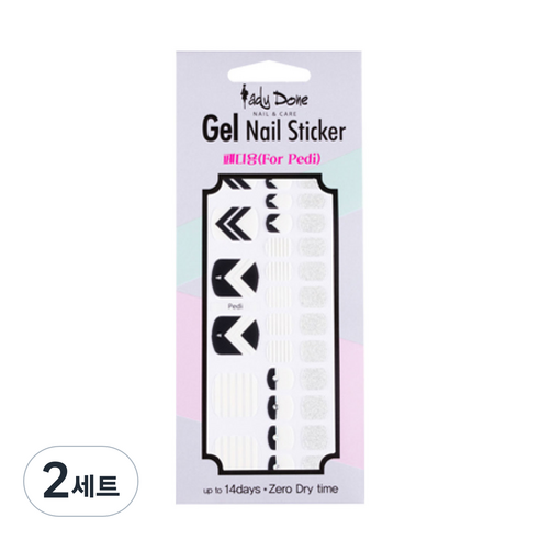 레이디던 젤네일 스티커, pedi-003, 2세트