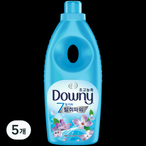 다우니 고농축 섬유유연제 7일 탈취파워 레몬그라스와 라일락향, 1L, 5개