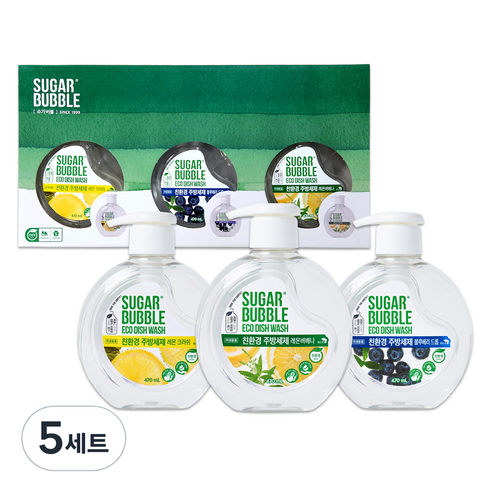 슈가버블 친환경 주방세제 470ml x 3종 세트, 1세트