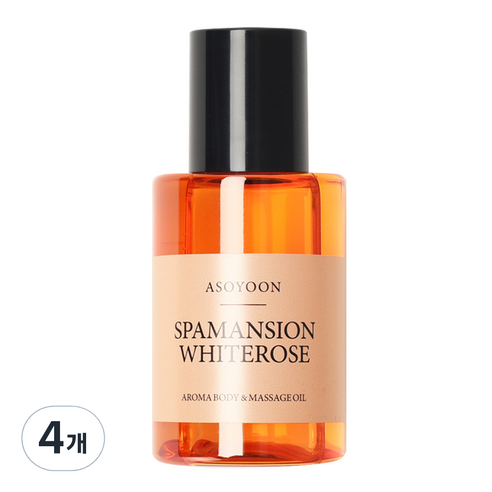 아소윤 스파맨션 아로마 바디 마사지 오일 화이트로즈, 4개, 100ml