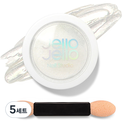 젤로젤로 젤네일 아트 엣지빔 미러 파우더 글리터 + 브러쉬 세트, 5세트, JP08 윈디(글리터)