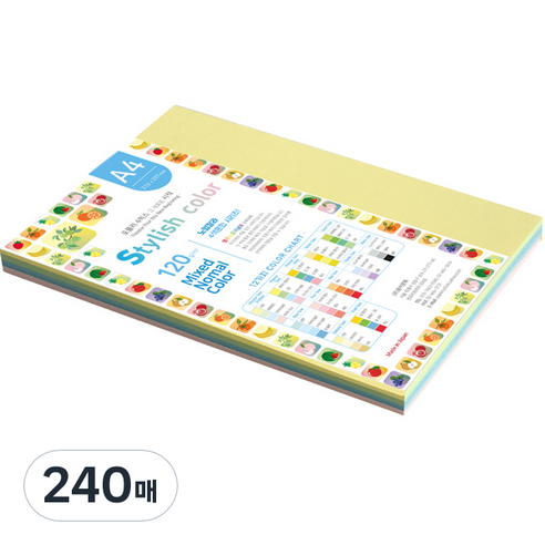 종이문화 스타일리쉬 시즌칼라 색지 혼합 139 SN-Popular Tone 120g, A4, 240매