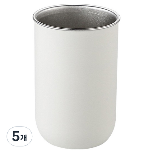 hillo 이지 304 스테인리스 베이직 양치컵, 5개, 화이트