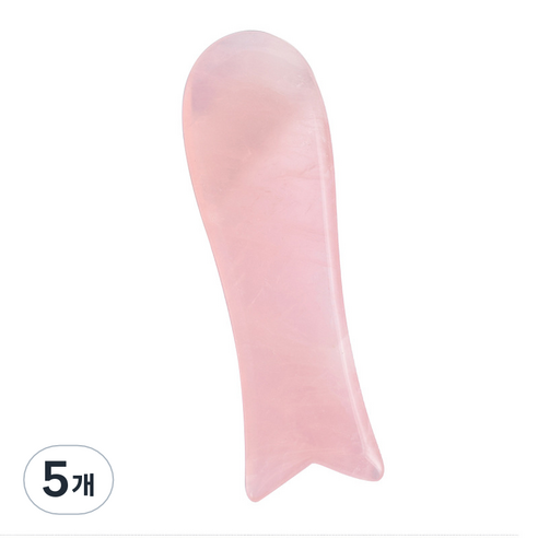 천연 로즈쿼츠 물고기 괄사, 5개, 혼합색상
