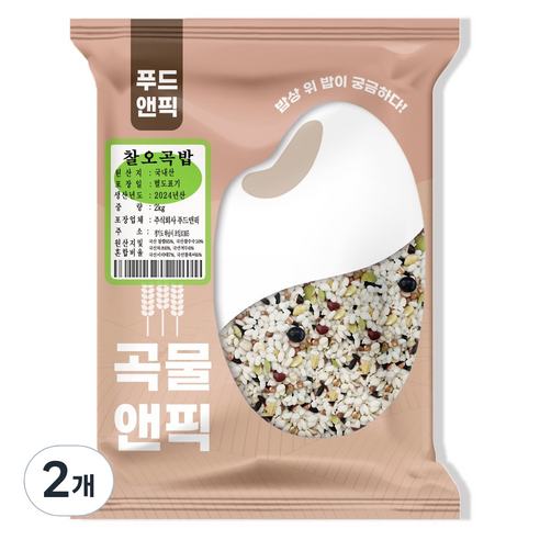 푸드앤픽 국내산 찰오곡밥, 2kg, 2개