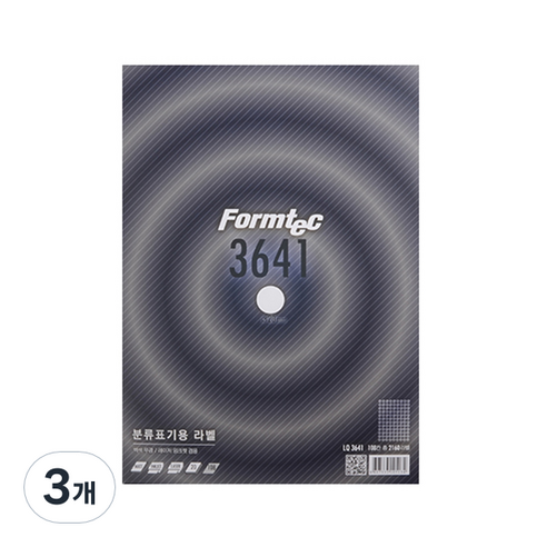폼텍 분류표기용 전산라벨 20mm 20매 LQ-3641, 108칸, 3개