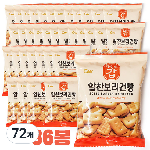 청우식품 알찬보리건빵, 65g, 72개