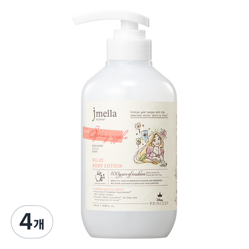 제이멜라 인 프랑스 디즈니 스프링 애플 바디 로션 과일향, 4개, 500ml