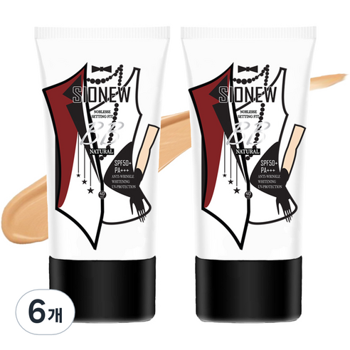 시오뉴 노블레스 셋팅핏 비비크림 40ml, 네츄럴, 6개