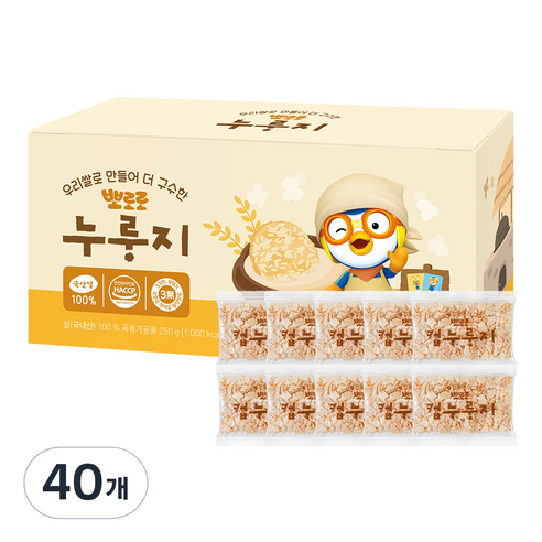 어니스트에프엔비 뽀로로 누룽지, 25g, 40개