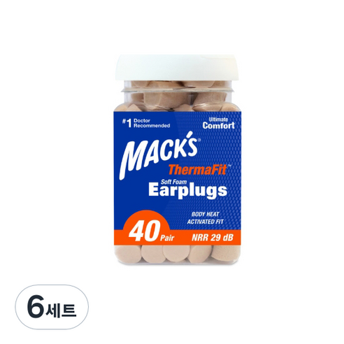 Macks 떨마핏 수면 귀마개 80p, 6개