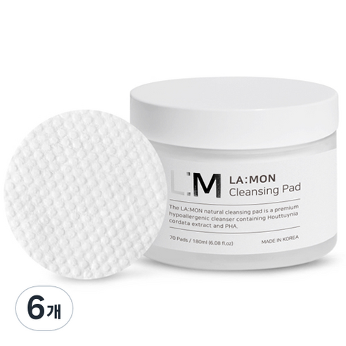라몽 약산성 네츄럴 클렌징 패드 70p, 180ml, 6개