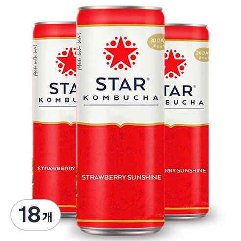 스타콤부차 스트로베리 선샤인, 250ml, 18개