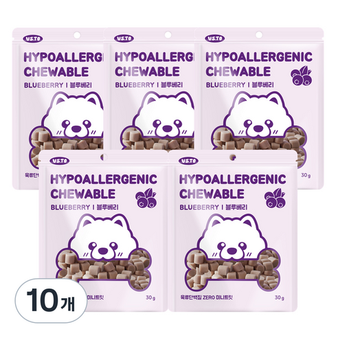 비토 반려동물 하이포알러제닉 츄어블, 블루베리맛, 30g, 10개
