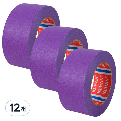 iQIHAN 다다 칼라 마스킹 테이프 40mm x 20m, 보라, 12개
