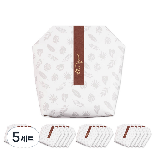 플라워가든 기프트백 Medium 20p + 띠스티커 20p, 그레이(기프트백), 브라운(띠스티커), 5세트