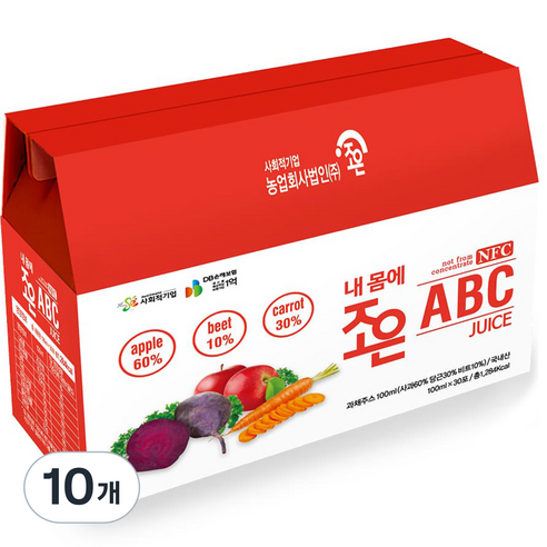 조은 내 몸에 조은 ABC 과채주스, 3L, 10개