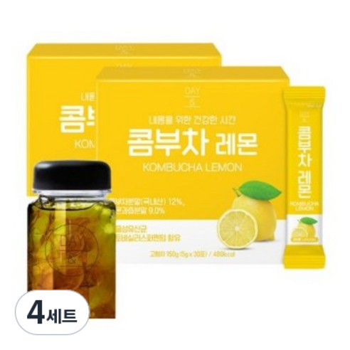 데이앤 콤부차 레몬 5g x 30p 2개 + 트라이탄 보틀, 4세트, 150g