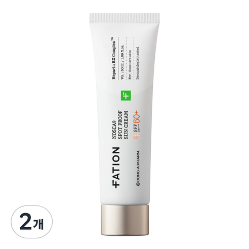 파티온 노스카나인 잡티 프루프 선크림 SPF50+ PA++++, 50ml, 2개