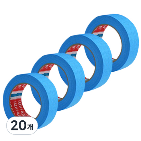 iQIHAN 다다 칼라 마스킹테이프 파랑 25 mm x 20 m, 20개