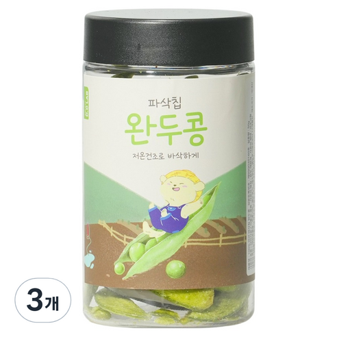 댕댕이연구소 강아지 디디랩 파삭칩 저온건조 과일 채소 간식, 3개, 50g, 완두콩