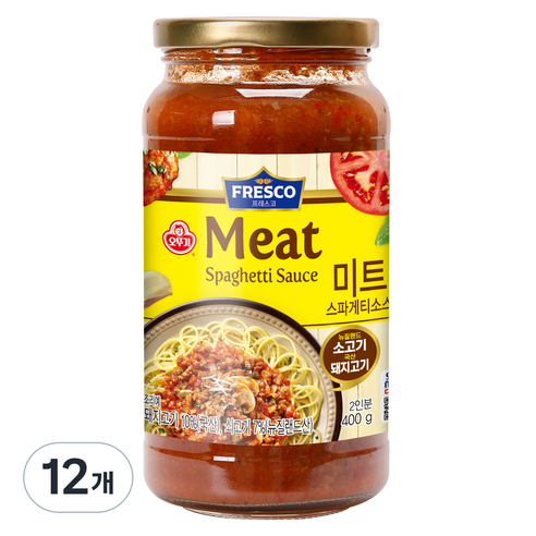 오뚜기프레스코 미트 스파게티 소스, 400g, 12개