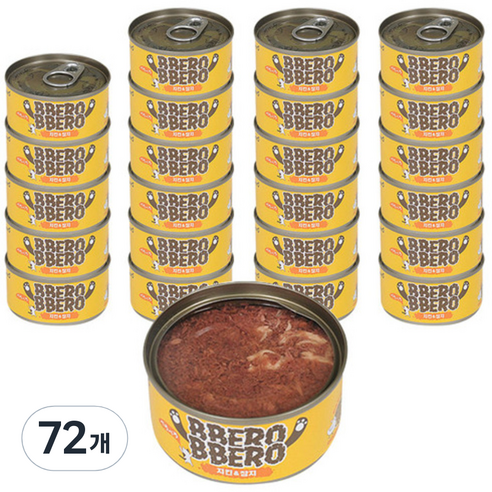 뻬로뻬로 간식캔, 치킨 + 참치 혼합맛, 72개