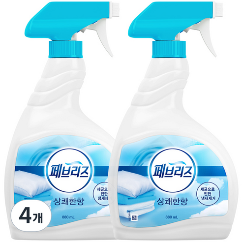 페브리즈 섬유탈취제 상쾌한향 본품, 880ml, 4개