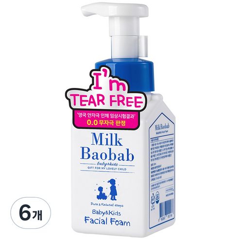 밀크바오밥 베이비 앤 키즈 티어프리 페이셜 폼 오렌지향, 300ml, 6개